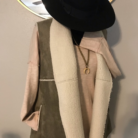 Jackets & Blazers - Leather and sheep fur vest